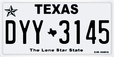 TX license plate DYY3145