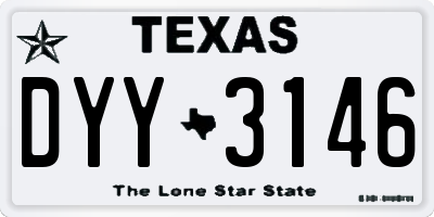 TX license plate DYY3146