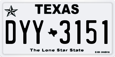 TX license plate DYY3151