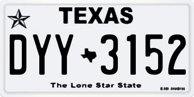 TX license plate DYY3152