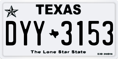 TX license plate DYY3153