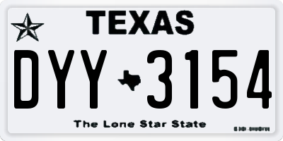 TX license plate DYY3154