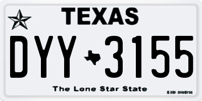 TX license plate DYY3155
