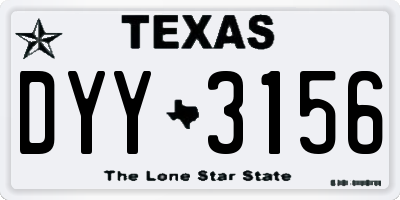 TX license plate DYY3156