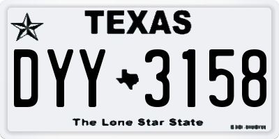 TX license plate DYY3158