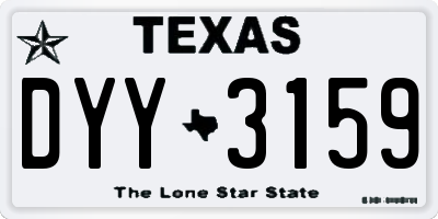 TX license plate DYY3159