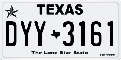 TX license plate DYY3161