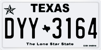 TX license plate DYY3164