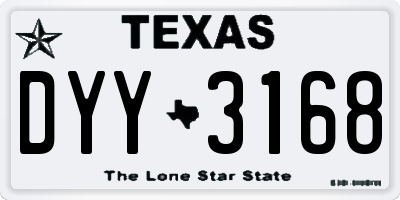 TX license plate DYY3168