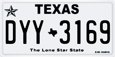 TX license plate DYY3169