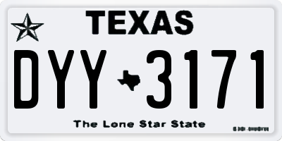 TX license plate DYY3171