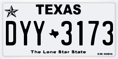 TX license plate DYY3173