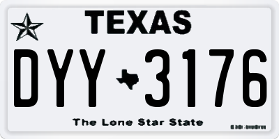 TX license plate DYY3176