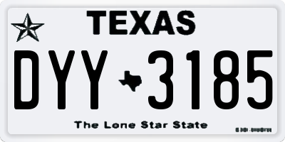 TX license plate DYY3185