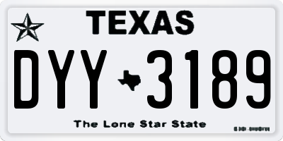 TX license plate DYY3189