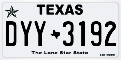TX license plate DYY3192
