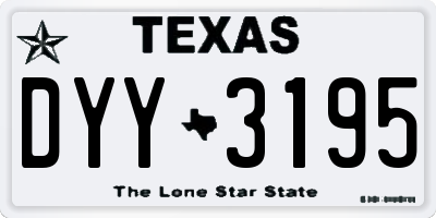 TX license plate DYY3195