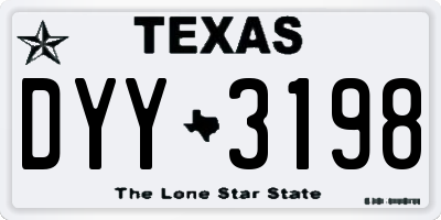 TX license plate DYY3198