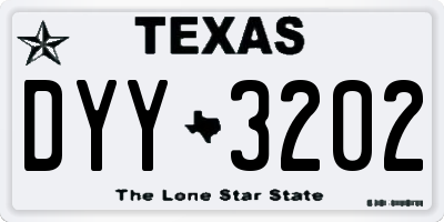 TX license plate DYY3202