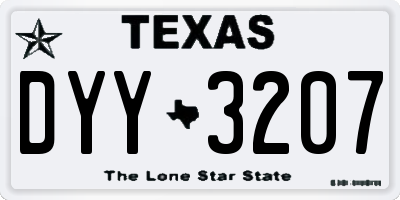 TX license plate DYY3207