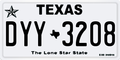 TX license plate DYY3208