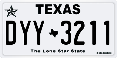 TX license plate DYY3211