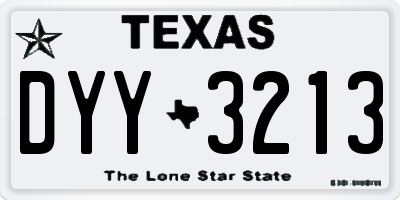 TX license plate DYY3213