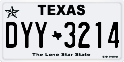 TX license plate DYY3214