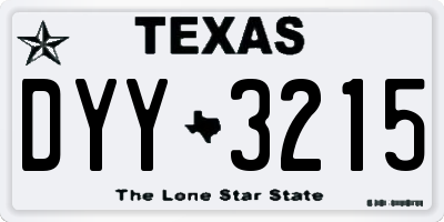 TX license plate DYY3215