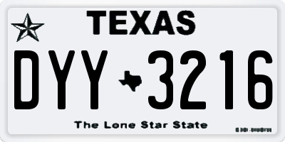 TX license plate DYY3216
