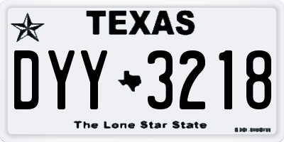 TX license plate DYY3218