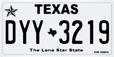 TX license plate DYY3219