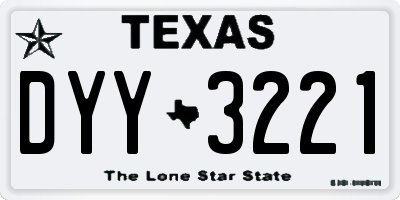 TX license plate DYY3221