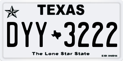 TX license plate DYY3222