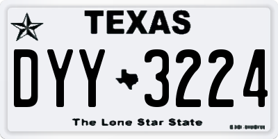 TX license plate DYY3224