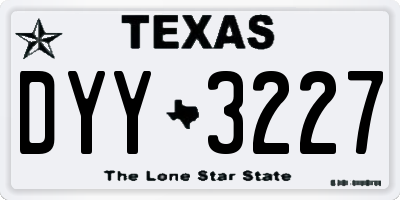 TX license plate DYY3227