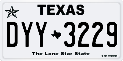 TX license plate DYY3229