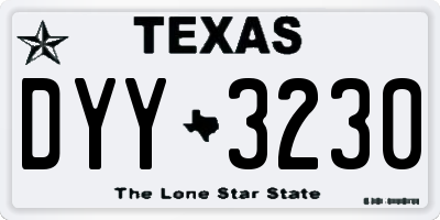 TX license plate DYY3230