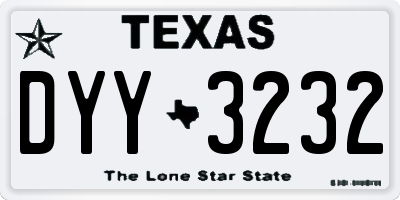 TX license plate DYY3232
