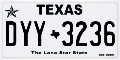 TX license plate DYY3236