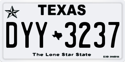 TX license plate DYY3237
