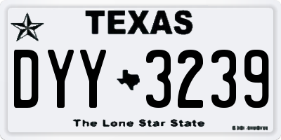 TX license plate DYY3239