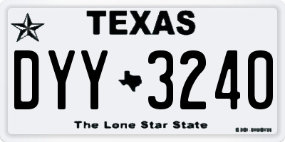 TX license plate DYY3240