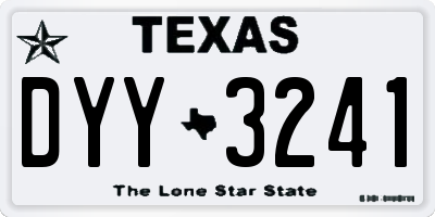 TX license plate DYY3241