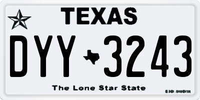 TX license plate DYY3243