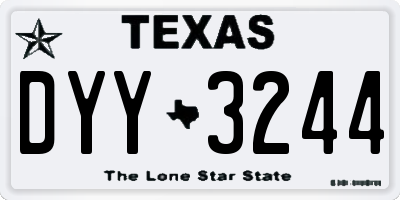 TX license plate DYY3244