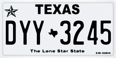 TX license plate DYY3245
