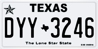 TX license plate DYY3246