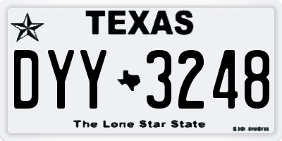 TX license plate DYY3248