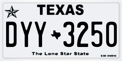 TX license plate DYY3250